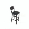 JMC Furniture Liberty Series Barstool, Supports Up To 300 Lb, 28.5" Seat Height, Black Seat, Dark Mahogany Back, Black Base