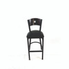 JMC Furniture Liberty Series Barstool, Supports Up To 300 Lb, 28.5" Seat Height, Black Seat, Dark Mahogany Back, Black Base