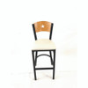 JMC Furniture Liberty Series Barstool, Supports Up To 300 Lb, 28.5" Seat Height, Cream Seat, Natural Back, Black Base