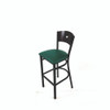 JMC Furniture Liberty Series Barstool, Supports Up To 300 Lb, 28.5" Seat Height, Green Seat, Dark Mahogany Back, Black Base