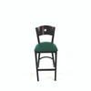 JMC Furniture Liberty Series Barstool, Supports Up To 300 Lb, 28.5" Seat Height, Green Seat, Dark Mahogany Back, Black Base