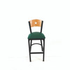 JMC Furniture Liberty Series Barstool, Supports Up To 300 Lb, 28.5" Seat Height, Green Seat, Natural Back, Black Base