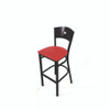 JMC Furniture Liberty Series Barstool, Supports Up To 300 Lb, 28.5" Seat Height, Red Seat, Dark Mahogany Back, Black Base