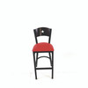 JMC Furniture Liberty Series Barstool, Supports Up To 300 Lb, 28.5" Seat Height, Red Seat, Dark Mahogany Back, Black Base