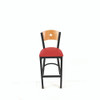 JMC Furniture Liberty Series Barstool, Supports Up To 300 Lb, 28.5" Seat Height, Red Seat, Natural Back, Black Base