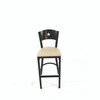 JMC Furniture Liberty Series Barstool, Supports Up To 300 Lb, 28.5" Seat Height, Taupe Seat, Dark Mahogany Back, Black Base