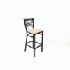 JMC Furniture X Series Barstool, Supports Up To 300 Lb, 29.5" Seat Height, Cream Seat, Black Back, Black Base