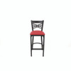 JMC Furniture X Series Barstool, Supports Up To 300 Lb, 29.5" Seat Height, Red Seat, Black Back, Black Base
