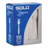 SOLO Impress Heavyweight Full-length Polystyrene Cutlery, Fork, Plastic, White, 100/box, 10 Boxes/carton