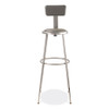 NPS 6400 Series Height Adjustable Heavy Duty Padded Stool With Backrest, Supports 300 Up To Lb, 32" To 39" Seat Height, Gray