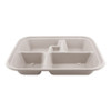 Pla Lids For Fiber Bento Box Containers, Five Compartments, 12.1 X 9.8 X 0.8, Clear, 300/carton