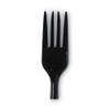 Individually Wrapped Heavyweight Utensils, Fork, Plastic, Black, 1,000/carton