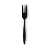 Individually Wrapped Heavyweight Utensils, Fork, Plastic, Black, 1,000/carton