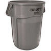 Brute Vented Trash Receptacle, Round, 44 Gal, Gray