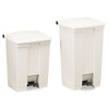 Step-on Receptacle, Rectangular, Polyethylene, 18 Gal, Beige