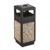 Canmeleon Ash/trash Receptacle, Square, Aggregate/polyethylene, 38 Gal, Black