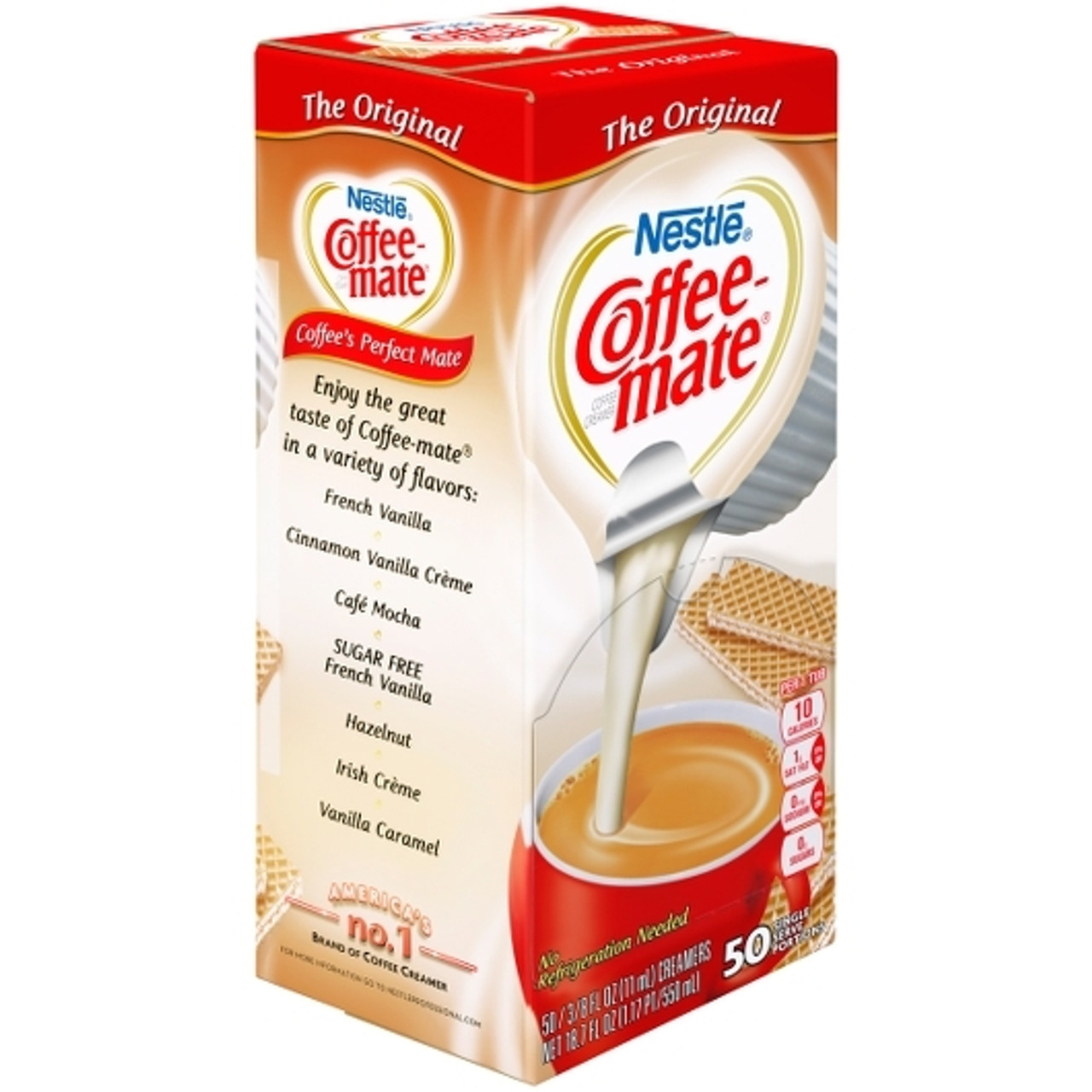 Coffee Mate Liquid Coffee Creamer French Vanilla/hazelnut/original 0.38 oz Mini Cups 150 Cups/Carton