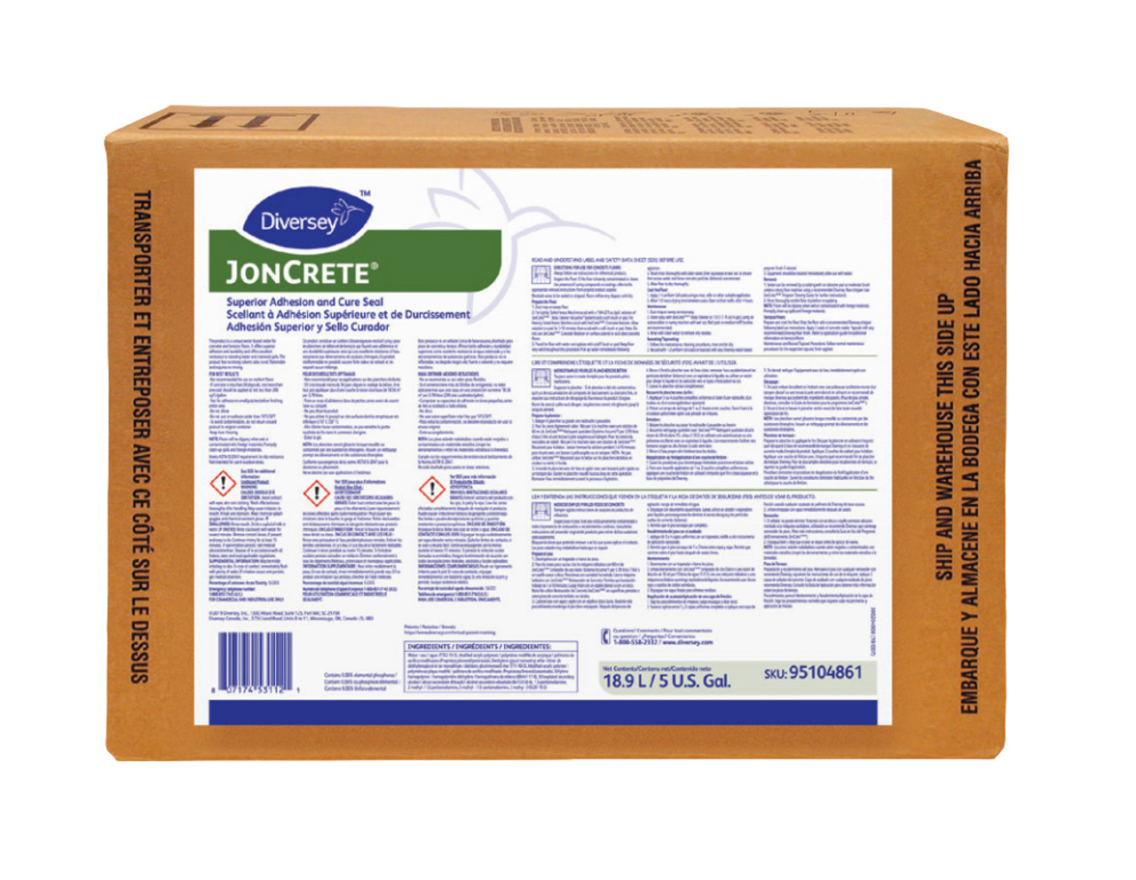 Diversey JonCrete Superior Adhesion and Cure Seal, 5 gal, BaginBox, 1