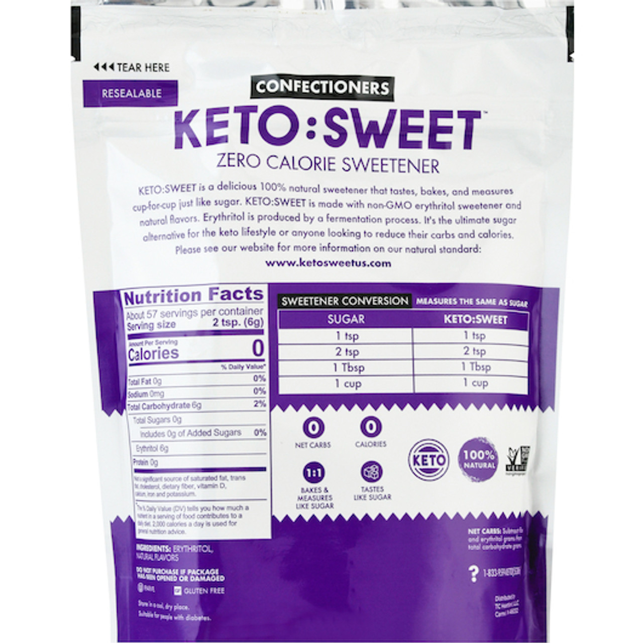 Keto:Sweet Confectioners The Ultimate Sugar Alternative, 12 Oz (Pack of 6)