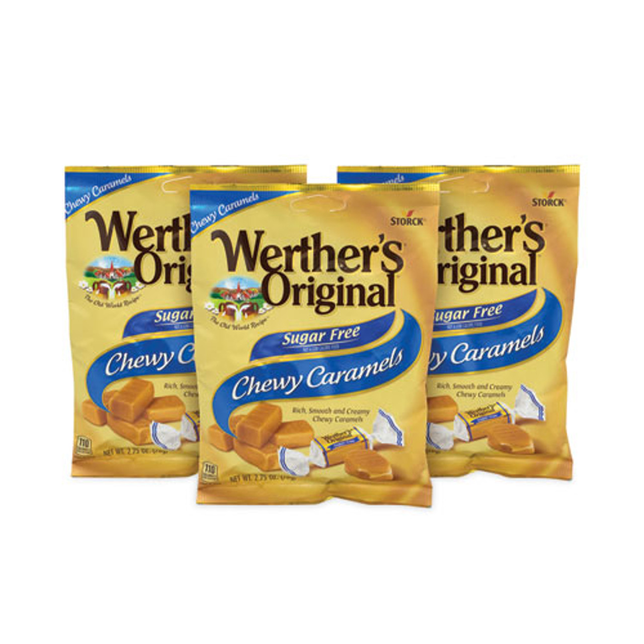 Werther's Original Sugar Free Chewy Caramel Candy, 2.75 Oz Bag, 3/pack
