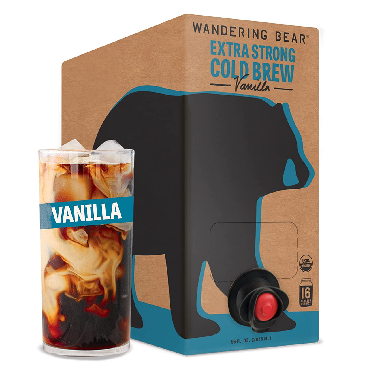 Wandering Bear Coffee Vanilla Cold Brew Coffee Case, 96 Fluid Ounces, 3