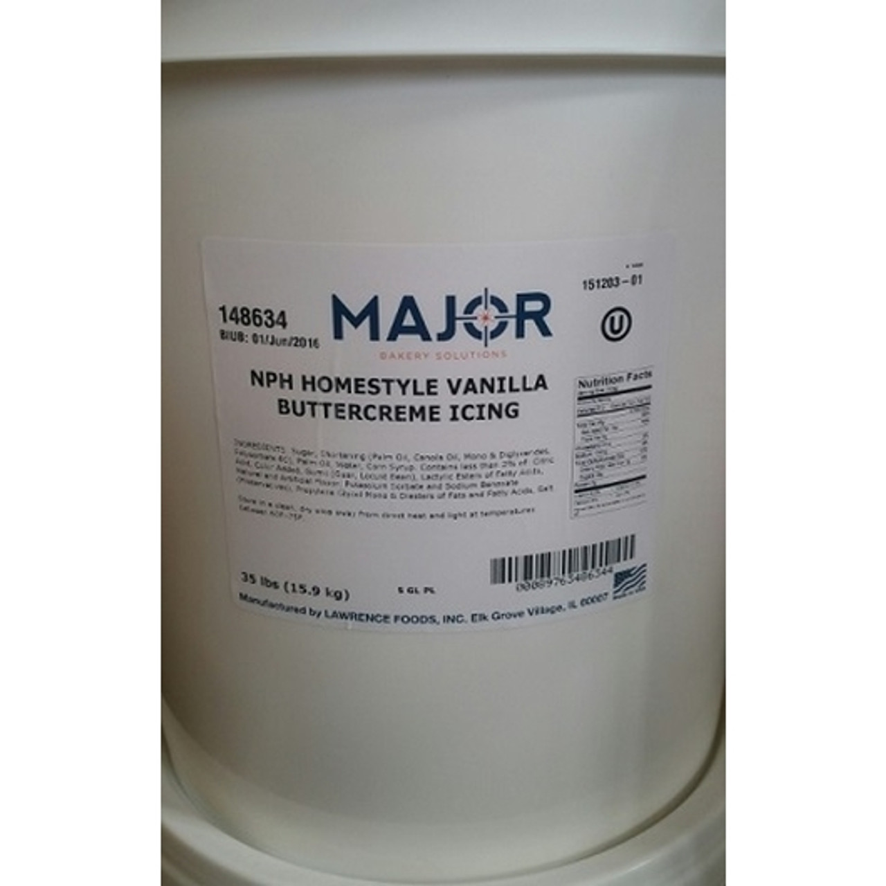 Major Bakery Solutions NPH Homestyle Vanilla Buttercreme Icing, 35 Pounds Major Bakery Solutions NPH Homestyle Vanilla Buttercreme Icing, 35 Pounds