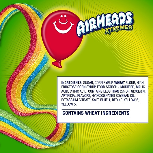 Airheads Rainbow Berry Belt Xtremes, 3 Ounces, 12 Per Box, 12 Per Case