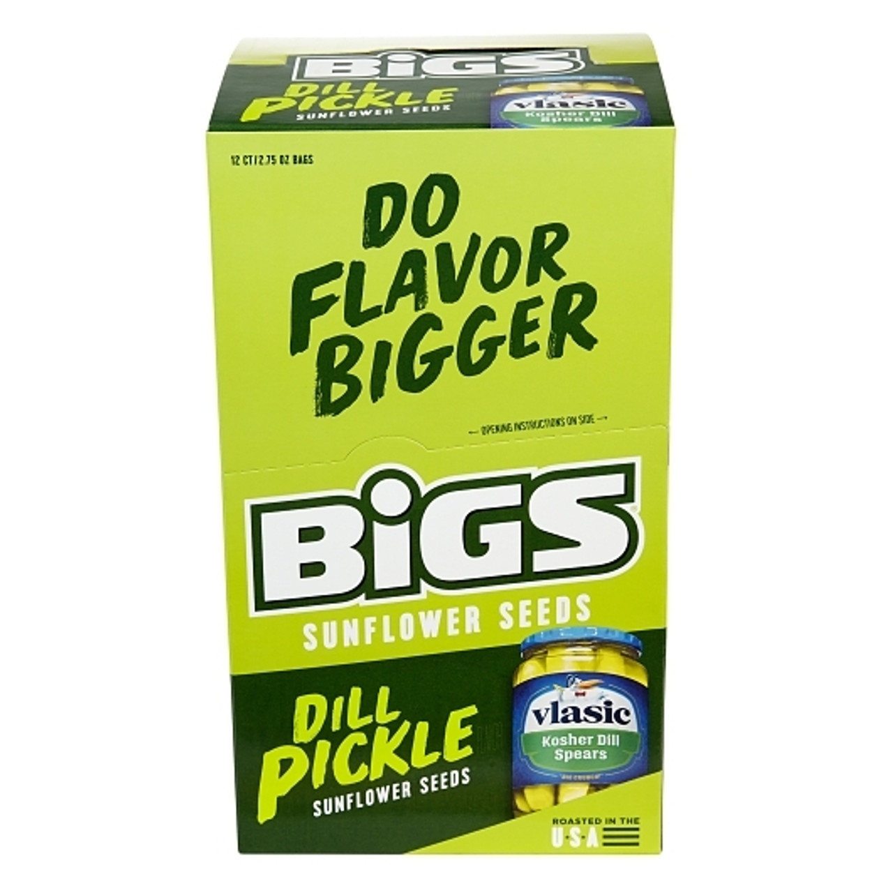 Bigs Dill Pickle Sunflower Seeds, 2.75 Ounces, 12 Per Box, 6 Per Case