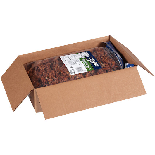 Fisher Walnut Halves & Pieces Glazed, 5 Pound, 1 Per Case