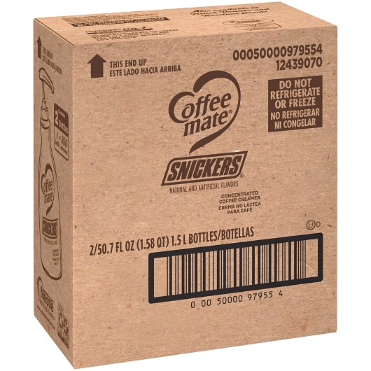 Snickers Liquid Coffee-Mate Liquid Snickers, 1.58 Quart, 2 Per Case