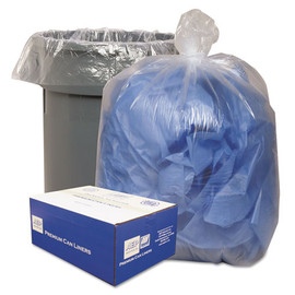 Linear Low-density Can Liners, 10 Gal, 0.6 Mil, 24" X 23", Clear, 500/carton