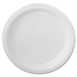 Heavyweight Plastic Plates, 9" Dia, Black, 125/pack, 4 Packs/carton