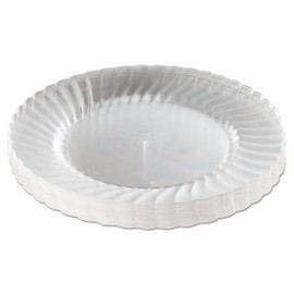 Classicware Plates, Plastic, 9" Dia, Clear, 18/bag, 10 Bags/carton
