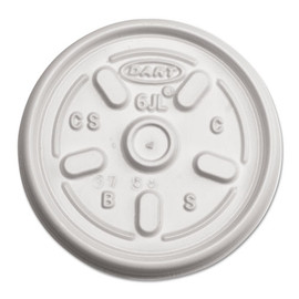 Dart Plastic Lids For Foam Containers, Vented, Fits 3.5-6 Oz, White, 100/pack, 10 Packs/carton Dart Plastic Lids For Foam Containers, Vented, Fits 3.5-6 Oz, White, 100/pack, 10 Packs/carton