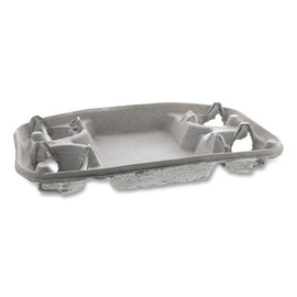 Earthchoice Four-cup Carrier With Food Tray, 8 Oz To 32 Oz, Four Cups, Natural, 300/carton Earthchoice Four-cup Carrier With Food Tray, 8 Oz To 32 Oz, Four Cups, Natural, 300/carton