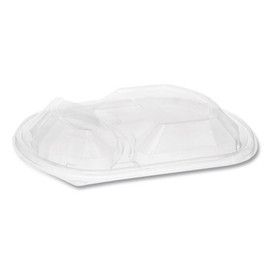 Clearview Mealmaster Lids With Fog Gard Coating, Large 2-compartment Dome Lid, 9.38 X 8 X 1.25, Clear, 252/carton Clearview Mealmaster Lids With Fog Gard Coating, Large 2-compartment Dome Lid, 9.38 X 8 X 1.25, Clear, 252/carton
