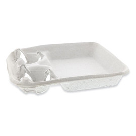 Earthchoice Two-cup Carrier With Food Tray, 8 Oz To 24 Oz, Two Cups, Natural, 200/carton Earthchoice Two-cup Carrier With Food Tray, 8 Oz To 24 Oz, Two Cups, Natural, 200/carton
