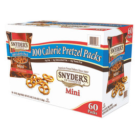Snyder's Mini Pretzels, Mini, 0.92 Oz Bags, 60 Bags/carton Snyder's Mini Pretzels, Mini, 0.92 Oz Bags, 60 Bags/carton