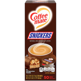 Coffee Mate Liquid Coffee Creamer, Snickers, 0.38 oz Mini Cups Coffee Mate Liquid Coffee Creamer, Snickers, 0.38 oz Mini Cups