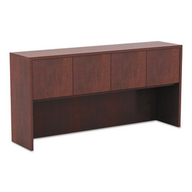 Alera Valencia Series Hutch With Doors, 64.75w X 15d X 35.38h, Medium Cherry Alera Valencia Series Hutch With Doors, 64.75w X 15d X 35.38h, Medium Cherry