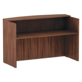 Alera Valencia Series Reception Desk With Transaction Counter, 71" X 35.5" X 42.5", Modern Walnut Alera Valencia Series Reception Desk With Transaction Counter, 71" X 35.5" X 42.5", Modern Walnut