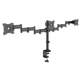 Articulating Quad Monitor Arms, For 13" To 27" Monitors, 360 Deg Rotation, 45 Deg Tilt, 180 Deg Pan, Black, Supports 18 Lb