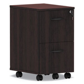 Alera Valencia Series Mobile Pedestal, Left Or Right, 2 Legal/letter-size File Drawers, Mahogany, 15.38" X 20" X 26.63"