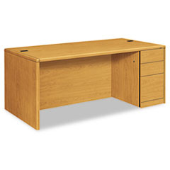 10700 Series Single Pedestal Desk With Full-height Pedestal On Right, 72" X 36" X 29.5", Harvest