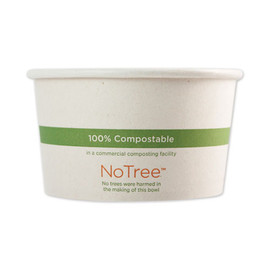 No Tree Paper Bowls, 12 Oz, 4.4" Diameter X 2.5"h, Natural, 500/carton
