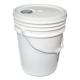 Utility Bucket W/lid, Polyethylene, 5gal, White Utility Bucket W/lid, Polyethylene, 5gal, White