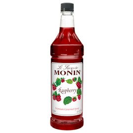 Monin Raspberry Premium Gourmet Syrup, 1 Liter Bottle - 4 Per Case Monin Raspberry Premium Gourmet Syrup, 1 Liter Bottle - 4 Per Case