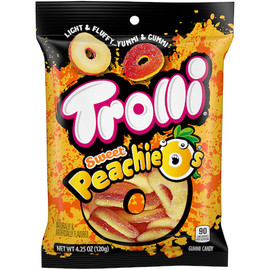 Trolli Peachie O s Gummy Candy, 4.25 Ounce Peg Bag - 12 Per Case Trolli Peachie O s Gummy Candy, 4.25 Ounce Peg Bag - 12 Per Case