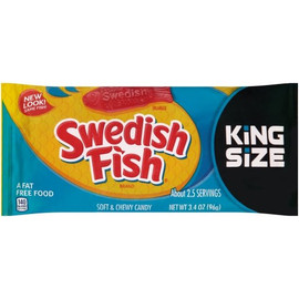 Swedish Fish Soft Candy Berry King Size, Fat Free, 3.4 Ounce - 144 per Case Swedish Fish Soft Candy Berry King Size, Fat Free, 3.4 Ounce - 144 per Case
