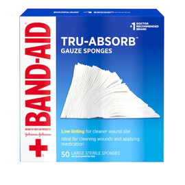 Band Aid Tru-Absorb 4X4 Gauze Box, 50 Count Band Aid Tru-Absorb 4X4 Gauze Box, 50 Count
